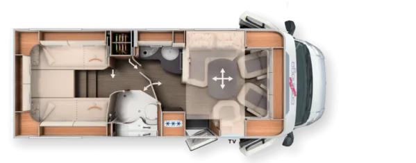 Tagesgrundriss Carthago c-tourer T 148 LE Comfort