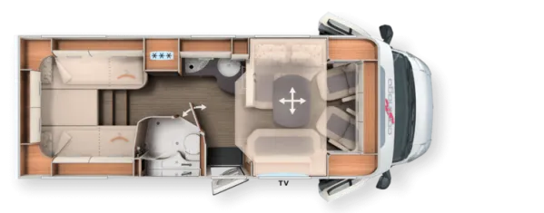 Tagesgrundriss Carthago c-tourer T 148 LE H Comfort