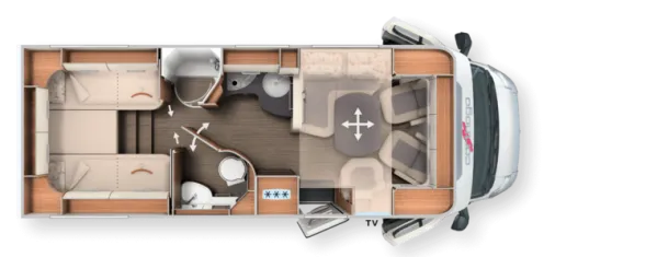 Tagesgrundriss Carthago c-tourer T 149 LE Comfort