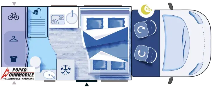 Grundriss Nacht Chausson Teilintegrierte 650 Etape Line Solar