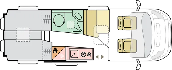 Tagesgrundriss Adria Twin Axess 640 SL