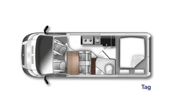Tagesgrundriss Westfalia Columbus 600 D