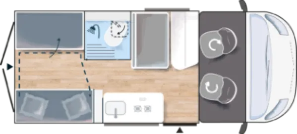 Tagesgrundriss Challenger Van V114S Sport Edition