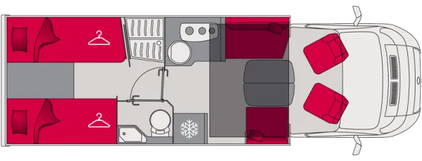 Tagesgrundriss Pilote Pacific P746FGJ Evidence Fit