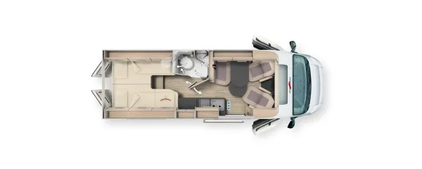 Tagesgrundriss Malibu Van First Class - Two Rooms 640 LE RB charming GT skyview