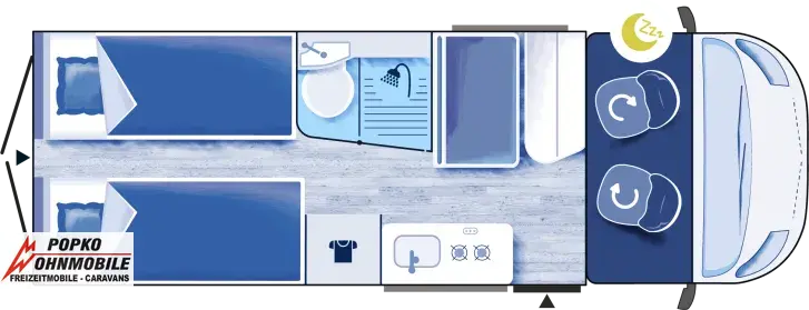 Grundriss Nacht Chausson Vans V697 First Line AHK