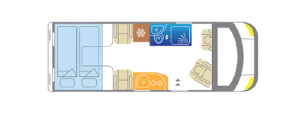 Tagesgrundriss Megamobil MEGA TWIN 620