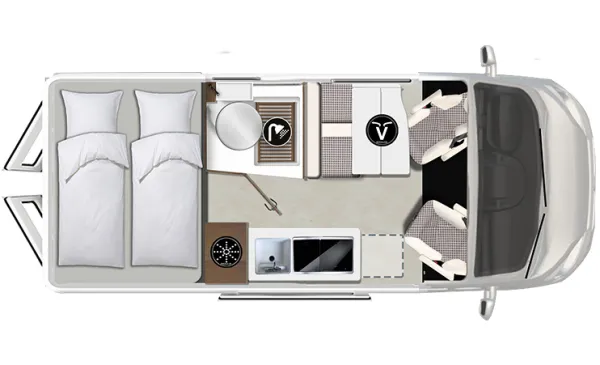 Tagesgrundriss Karmann Mobil Davis 590 Lifestyle