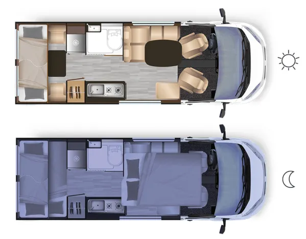 Tagesgrundriss Dreamer Fun Camper Five