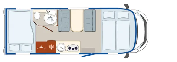 Tagesgrundriss Eura Mobil Activa One 690 HB Tagesgrundriss Eura Mobil Activa One 690 HB
