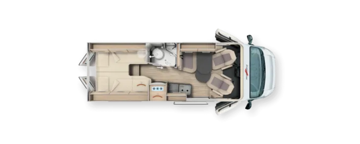 Grundriss Tag Malibu Van Comfort 640 LE Solar / Wechselrichter / Navi