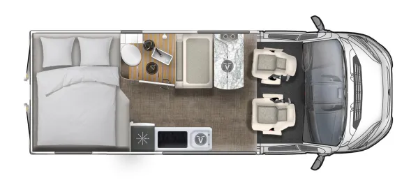 Tagesgrundriss Eura Mobil Van 595 HB