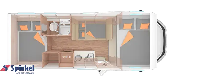 Grundriss Nacht Weinsberg CaraHome 650 DG *TraumMobil*Ersparnis 24.669€*