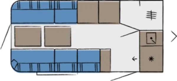 Tagesgrundriss Hobby Beachy 420