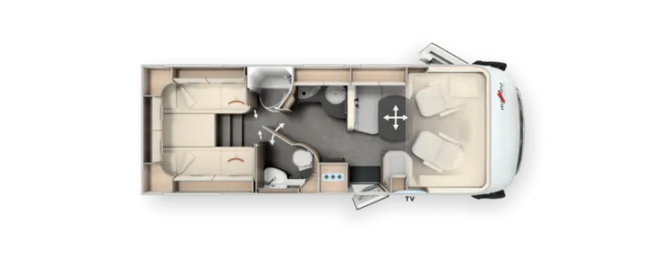 Grundriss Tag Malibu I 490 LE Touring 180 PS / Automatik 2154-630