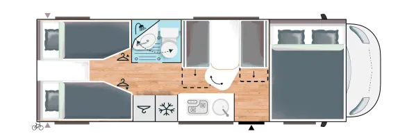 Tagesgrundriss Chausson Alkoven C727 First Line