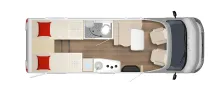 Grundriss Tag Bürstner Limited T 690 G Einzelbetten u.. Hubbett vorne