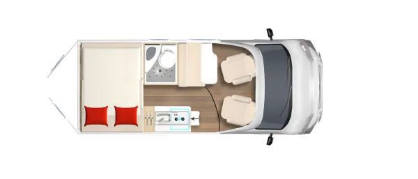 Tagesgrundriss Bürstner Campeo C 540 4X4
