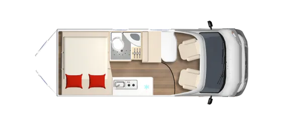 Tagesgrundriss Bürstner Campeo C 600