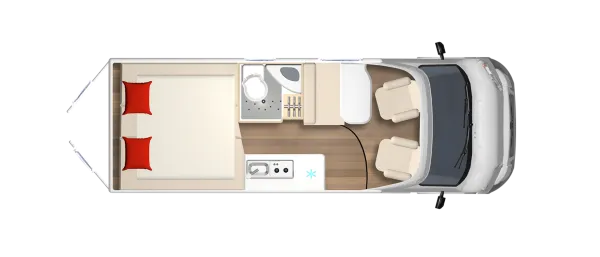 Tagesgrundriss Bürstner Campeo C 640