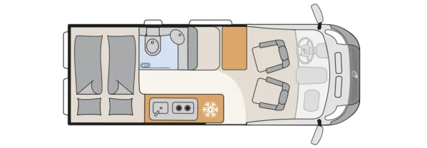 Tagesgrundriss Dethleffs Globetrail 600 DK