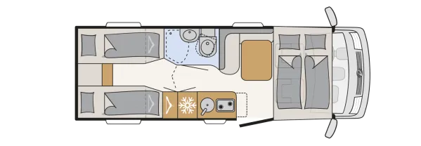 Tagesgrundriss Dethleffs Globebus I 6 Active