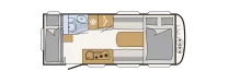Grundriss Tag Dethleffs c' joy 480 QLK Active Active Paket