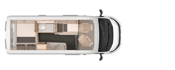Grundriss Tag Knaus BoxLife Pro 600 STREET 60 Years Mietfahrzeug Verfügbar 11.2026