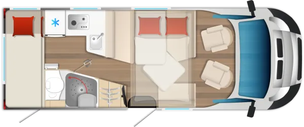 Tagesgrundriss Bürstner Campeo TD 676 G