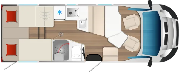 Tagesgrundriss Bürstner Campeo TD 690 G