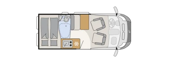 Tagesgrundriss Dethleffs Globetrail 540 DR Tagesgrundriss Dethleffs Globetrail 540 DR