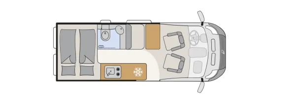 Tagesgrundriss Dethleffs Globetrail 600 DK Tagesgrundriss Dethleffs Globetrail 600 DK
