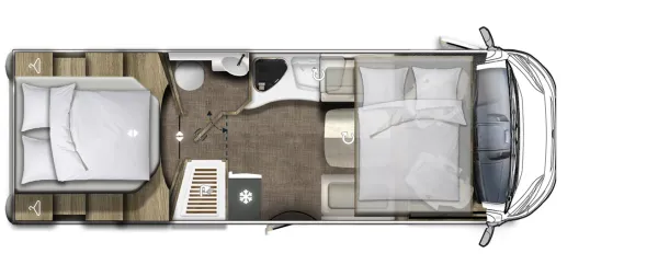 Tagesgrundriss Eura Mobil Integra Line 720 QF