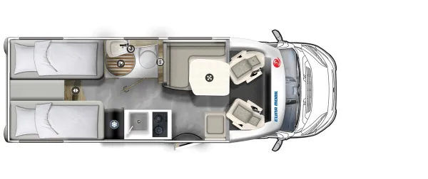 Tagesgrundriss Eura Mobil Profila T 660 EB