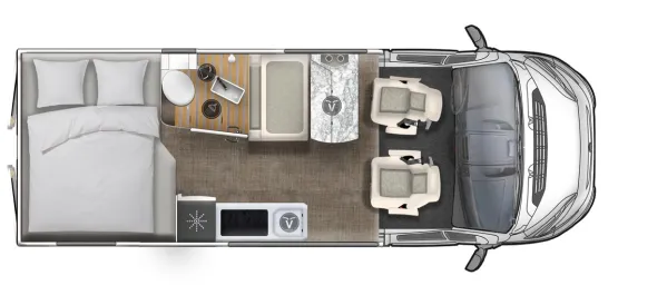 Tagesgrundriss Eura Mobil Van 595 HB