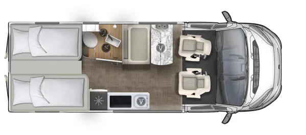 Tagesgrundriss Eura Mobil Van 635 EB