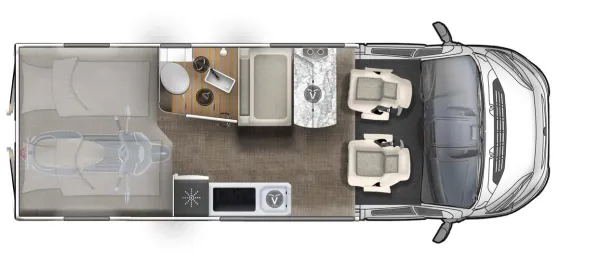 Tagesgrundriss Eura Mobil Van 635 HB