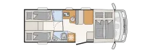 Grundriss Tag Dethleffs Trend I 7057 EB GT-Paket +Automatik*