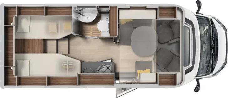 Grundriss Tag Laika Ecovip L 2009 *Markise*Multimedia*Hubbett*