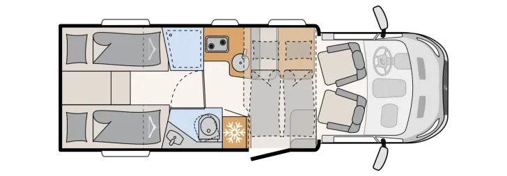 Grundriss Tag Dethleffs Just Go! T 7055 EB Active Markise , Active Paket , Navi