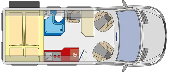 Tagesgrundriss Pössl X-LINE Roadstar X
