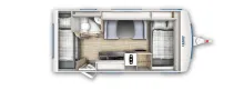Grundriss Tag Fendt Apero 495 SKM 2.000 kg Truma-Klimaanlage