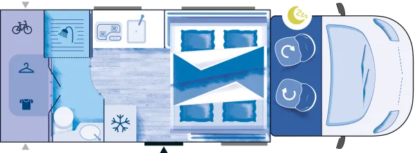 Nachtgrundriss Chausson Teilintegrierte 640 First Line