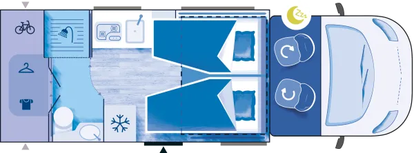 Nachtgrundriss Chausson Teilintegrierte 630 Etape Line