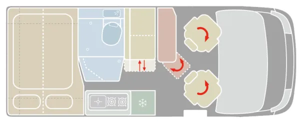 Tagesgrundriss VanTourer 550 D Tagesgrundriss VanTourer 550 D