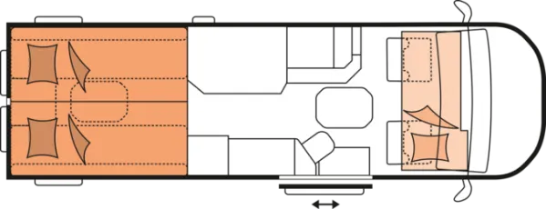 Nachtgrundriss Hobby MAXIA VAN 680 DT