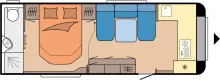 Grundriss Tag Hobby Maxia 660 WQM 2,2t, Alde Fussbodenheiz, Backofen