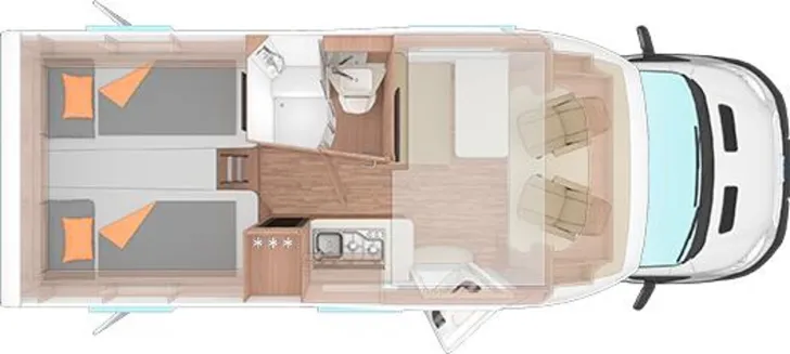 Grundriss Tag Weinsberg CaraSuite Ford 650 MEG ! Sie sparen 20.636,- !