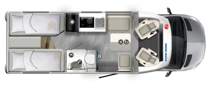 Grundriss Tag Eura Mobil Xtura 686 EF *Liefertermin April 2026*