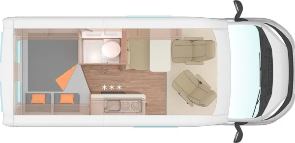 Tagesgrundriss Weinsberg CaraBus 540 MQ